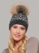 Aspen Grey Beanie Knitted Hat with Fur Pompom in Dark Grey