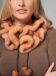 Harper Ruffled Knitted Mink Scarf in Peach