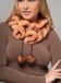 Harper Ruffled Knitted Mink Scarf in Peach
