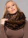 Sojia Knitted Rex Rabbit Infinity Scarf /Shawl in Camel Black