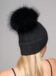 Lenora hat with pompom in Black Sparkle Color