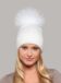 Lenora hat with pompom in White color