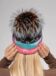 Toby Knitted Hat Fur Pompom Brown Pink color