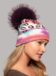 Toby Knitted Hat Fur Pompom Brown White color