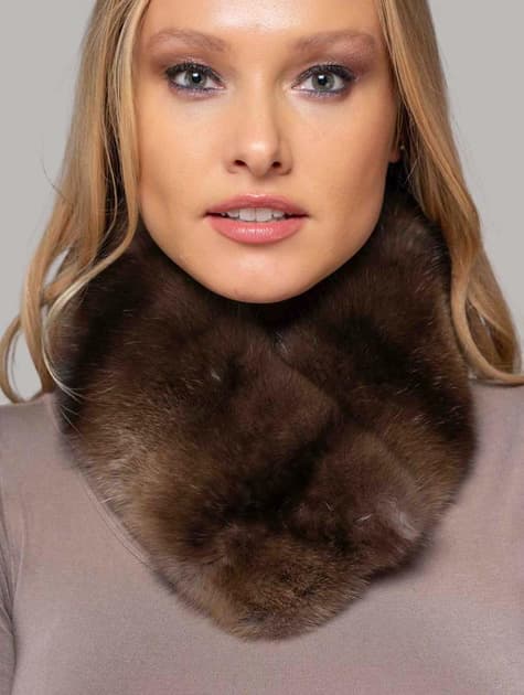 【最高級】RUSSIAN SABLE 黒貂 リアルファー ストール ヤーン 王冠 Royal Crown Russian Sable Stroller 36