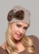 Blaire Hat with Mink Bow in Beige Brown color