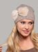 Blaire Hat with Mink Bow in Light Beige Color
