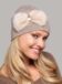 Blaire Hat with Mink Bow in Light Beige Color