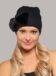 Blaire Beanie with Mink Bow in Black color