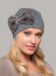 Blaire Beanie with Mink Bow in Dark Grey color