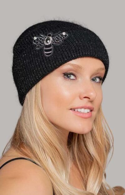 Ellie Beanie with Embroidered Bee Design
