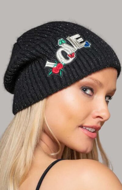 Luka Beanie with Embroidered Love Design